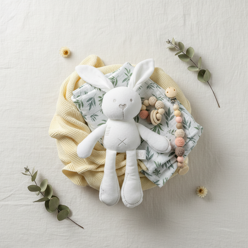 Flat lay circular eucalipto